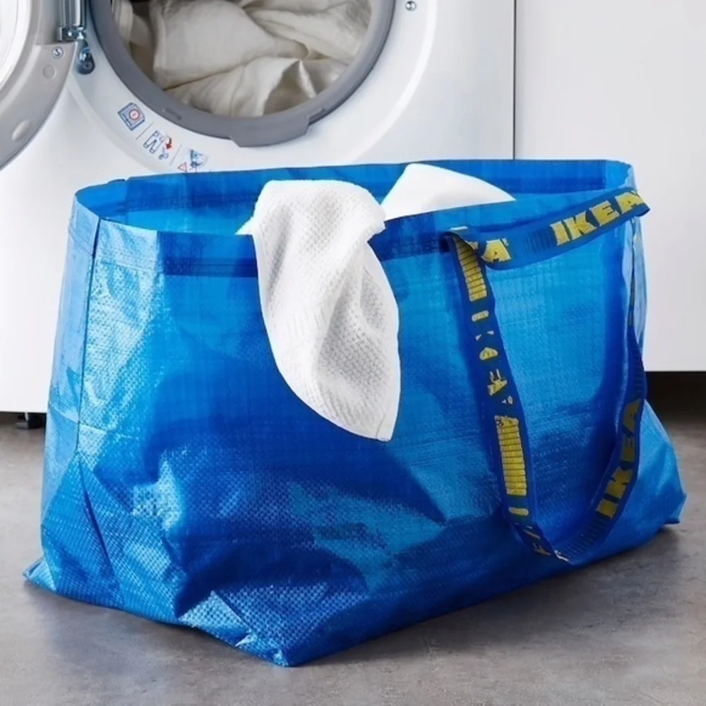 1 blue Ikea bag storage shopping plastic bag holiday decor storage Halloween